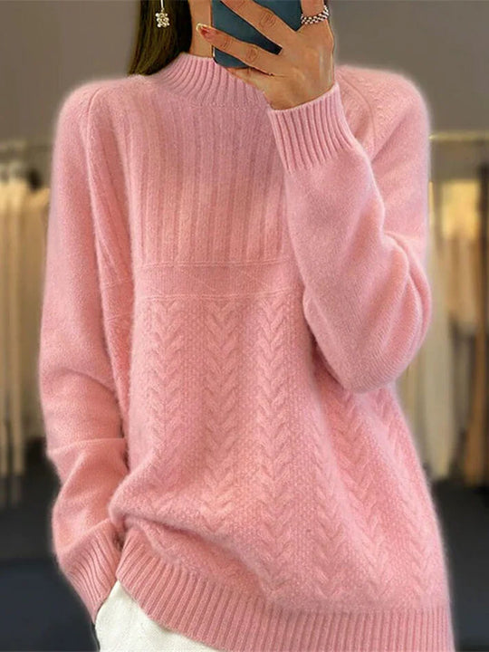 R&B | Hoher Hals Gerippt Pullover