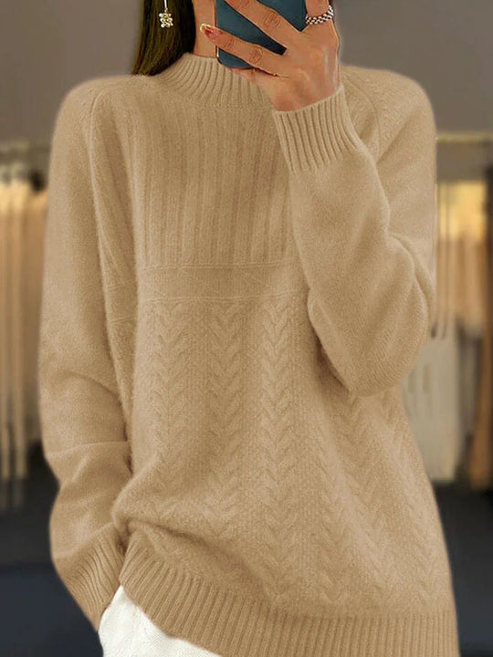 R&B | Hoher Hals Gerippt Pullover