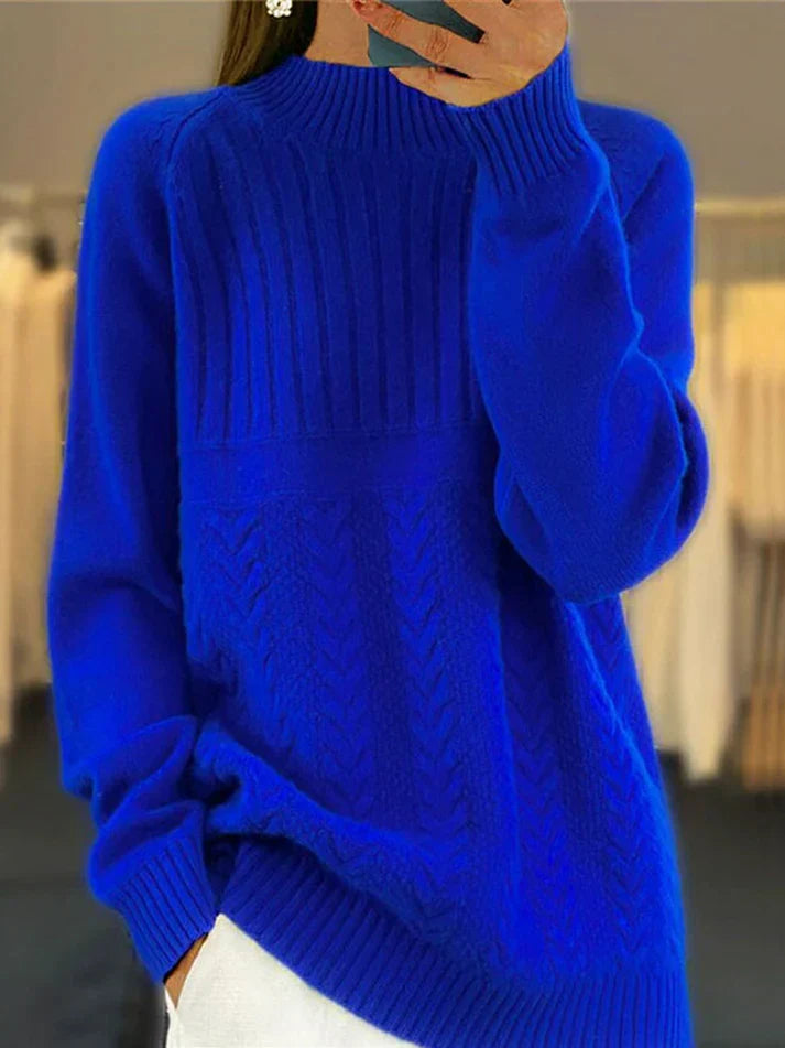 R&B | Hoher Hals Gerippt Pullover