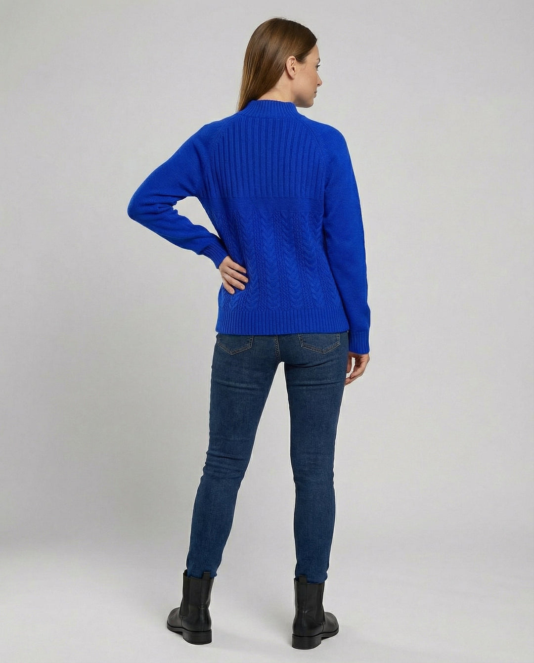 Gerippter Damen Pullover Hoher Kragen | R&B