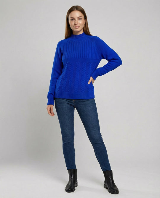 Gerippter Damen Pullover Hoher Kragen | R&B