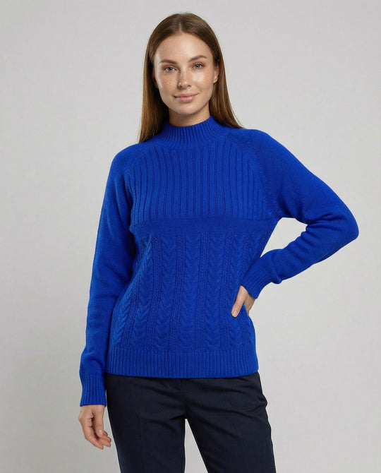 Gerippter Damen Pullover Hoher Kragen | R&B