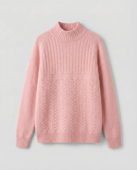 Gerippter Damen Pullover Hoher Kragen | R&B