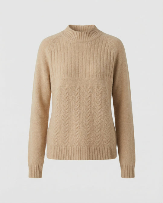 Gerippter Damen Pullover Hoher Kragen | R&B