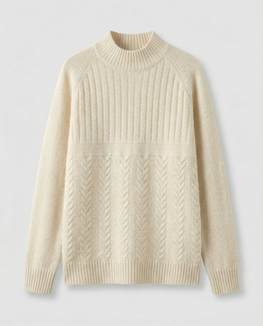 Gerippter Damen Pullover Hoher Kragen | R&B