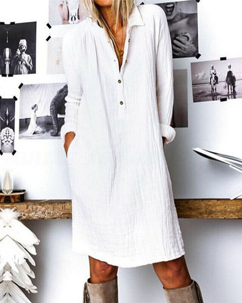 R&B | Langarm Einfarbig Kleid