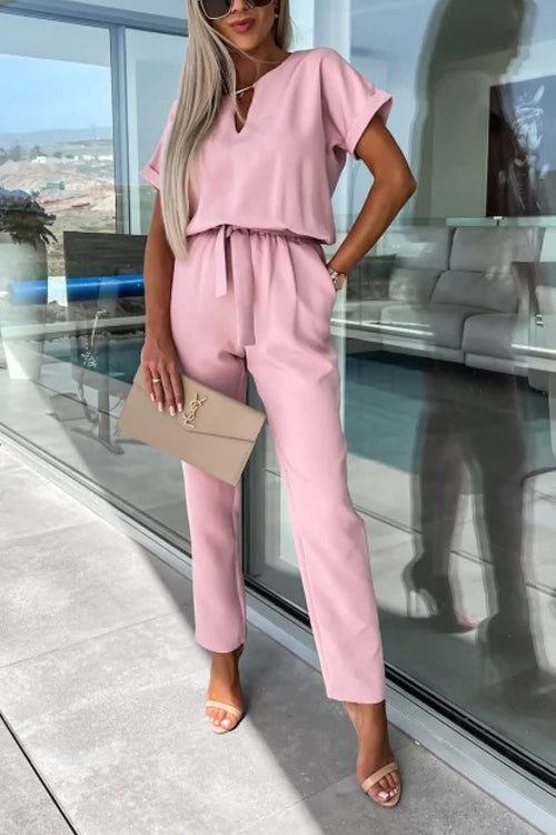 R&B | Eleganter Keyhole Jumpsuit mit Gürtel für Damen