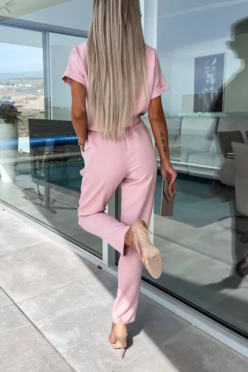 R&B | Eleganter Keyhole Jumpsuit mit Gürtel für Damen