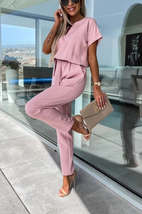 R&B | Eleganter Keyhole Jumpsuit mit Gürtel für Damen