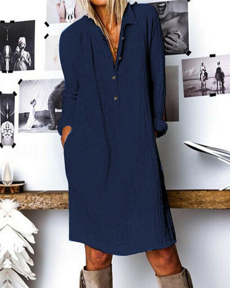 R&B | Langarm Einfarbig Kleid