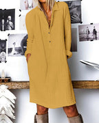 R&B | Langarm Einfarbig Kleid