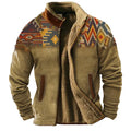 R&B | Grafische Fleece-Herrenjacke mit Reißverschluss Casual und Komfortabel
