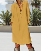 R&B | Langarm Einfarbig Kleid