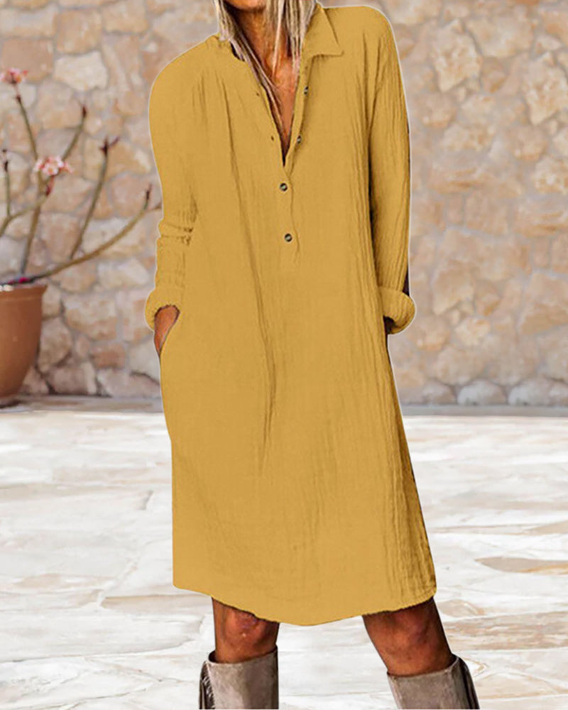 R&B | Langarm Einfarbig Kleid