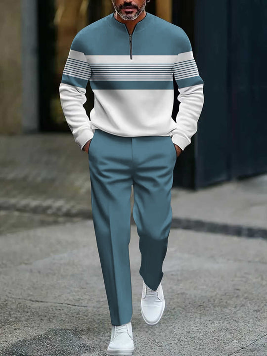 Herren Set Pullover mit grafischem Druck und Hose