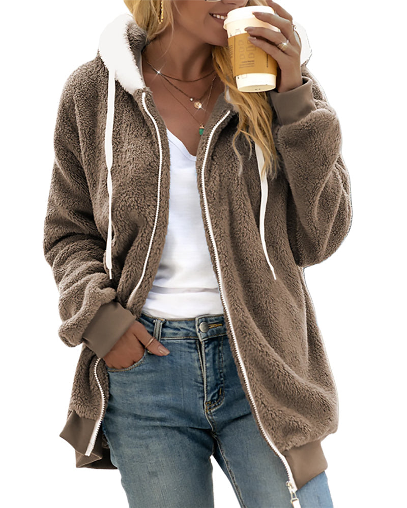 R&B | Damen Fleece Hoodie Mit Reißverschluss