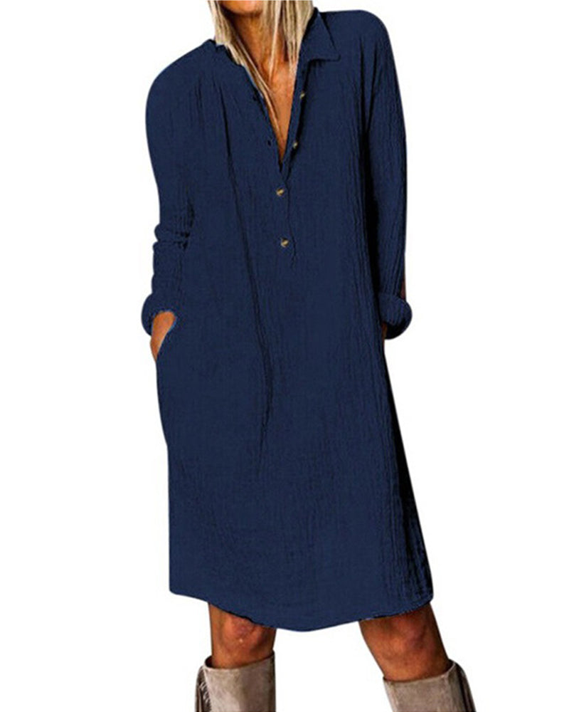R&B | Langarm Einfarbig Kleid