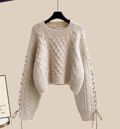 R&B | Strickpullover Weite Lockere Beine Zweiteiliges Satz