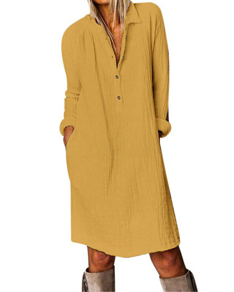 R&B | Langarm Einfarbig Kleid
