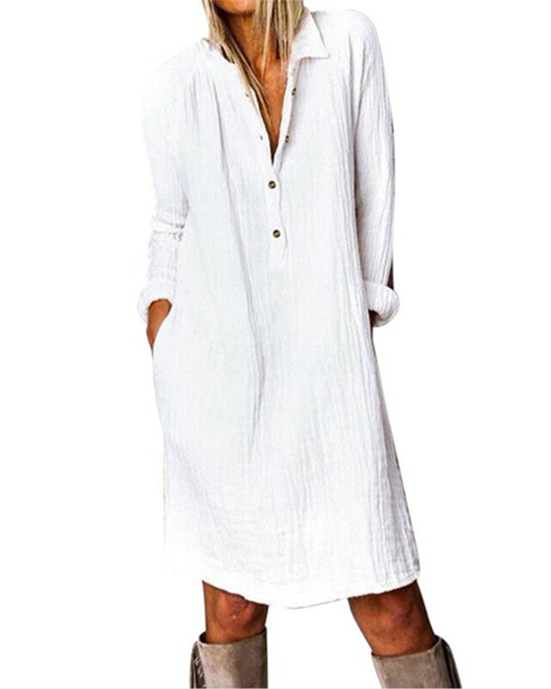 R&B | Langarm Einfarbig Kleid