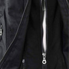 R&B | Damen Slim Fit PU-Leder Zip-Up Hoodie