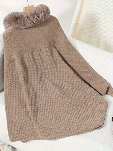R&B | Faux Fur Cardigan mit Schal Kragen Akryl Warm und Elegant