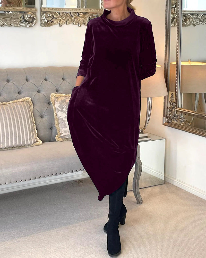 R&B | Elegantes Samtkleid mit Bauchabdeckung