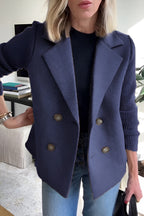 R&B | Damen Blazer aus veganer Wolle mit gestrickten Ärmeln