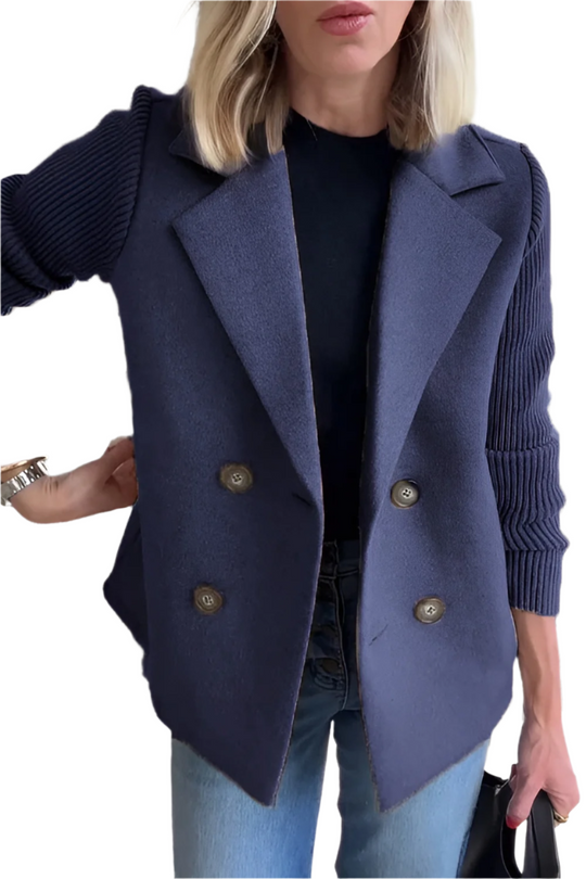 R&B | Damen Blazer aus veganer Wolle mit gestrickten Ärmeln