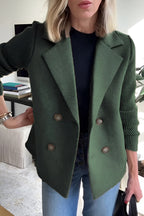 R&B | Damen Blazer aus veganer Wolle mit gestrickten Ärmeln