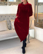 Bequemes Samtkleid mit Taschen