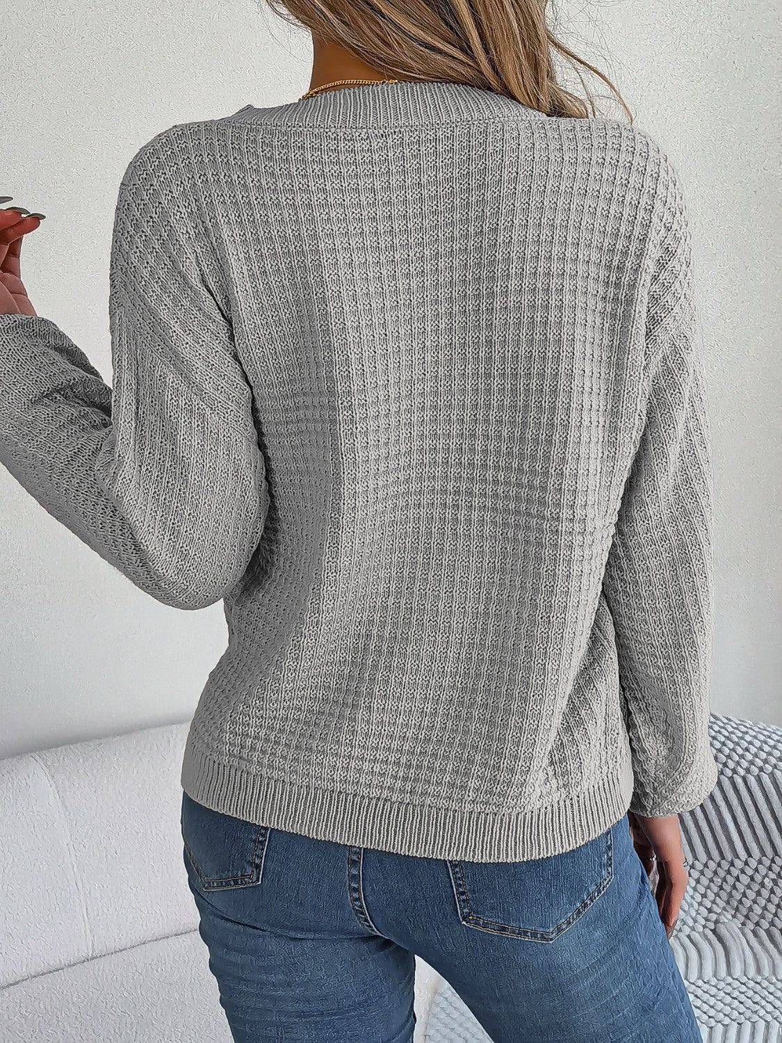 R&B | Sweater - Strukturstrick Rundhals Pullover