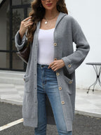 R&B | Lange Strickjacke Knopfverschluss Zeitlos und Bequem
