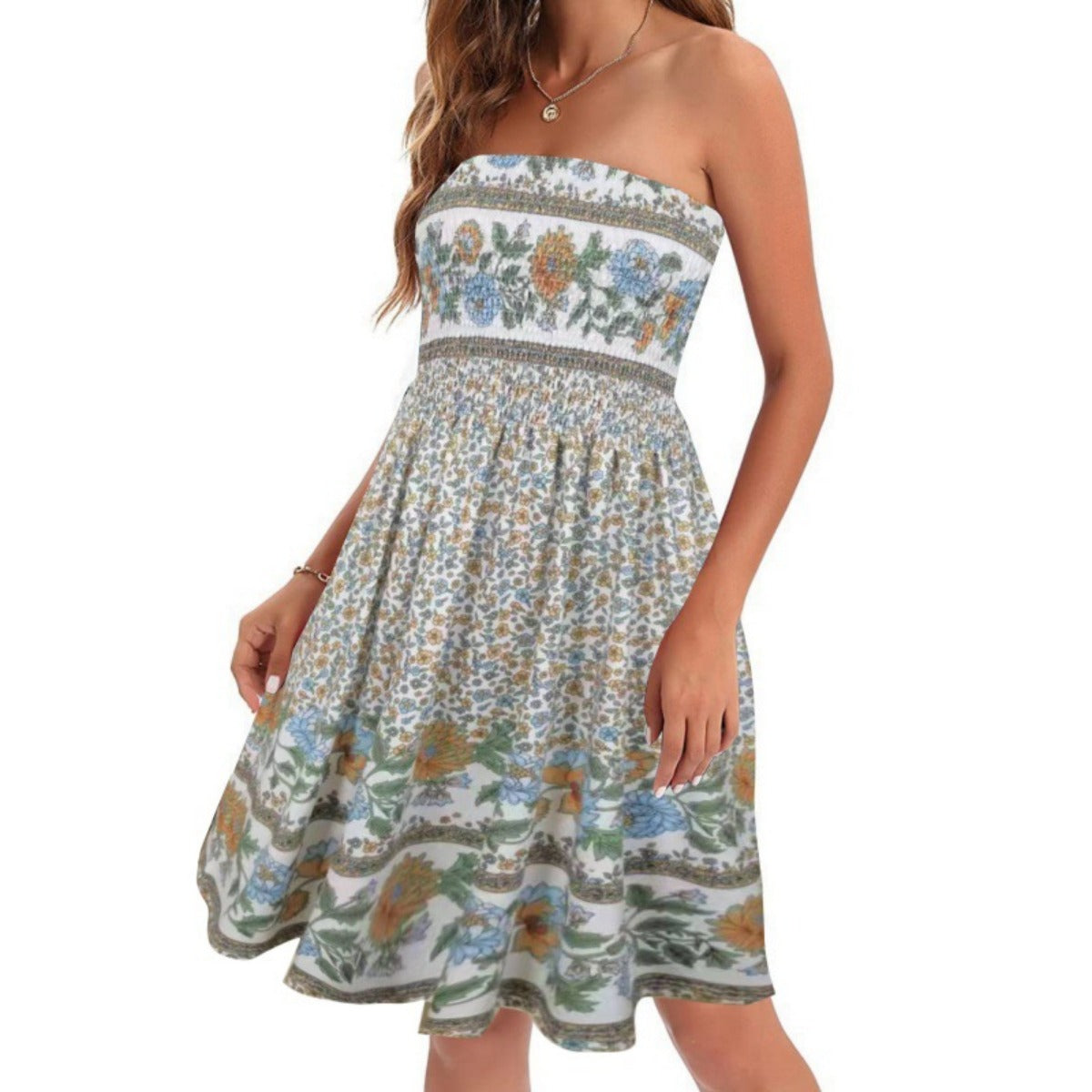 R&B | Bedrucktes Strandurlaub sexy Tube Top Kleid