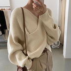 R&B | Rippstrick-cross-over-pullover Weich und Elegant Moderne Passform