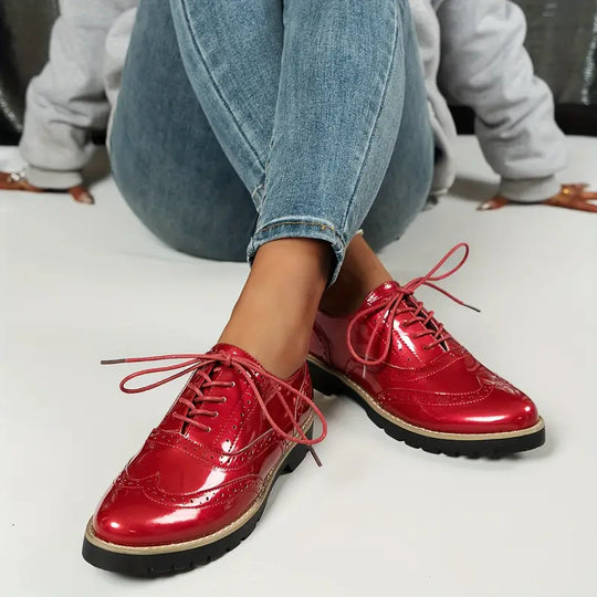 R&B | Lackschuhe Im Oxford-Stil mit Klobiger Sohle für Damen