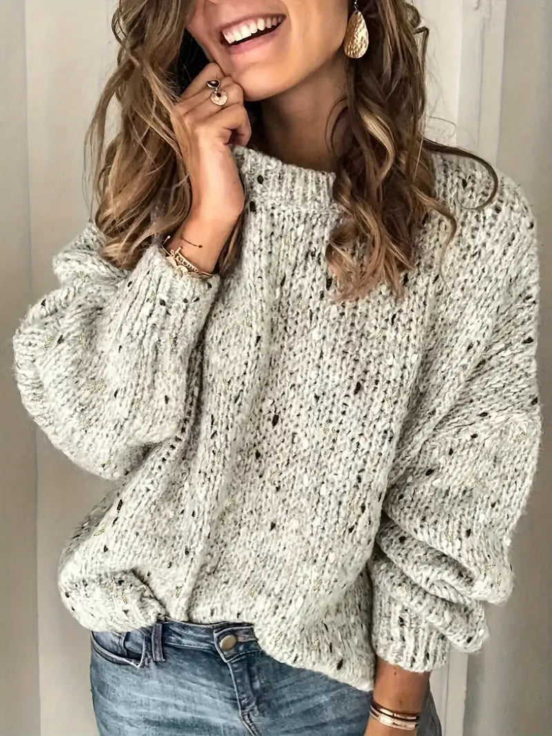 R&B | Rundhalsausschnitt Pullover mit Punktemuster