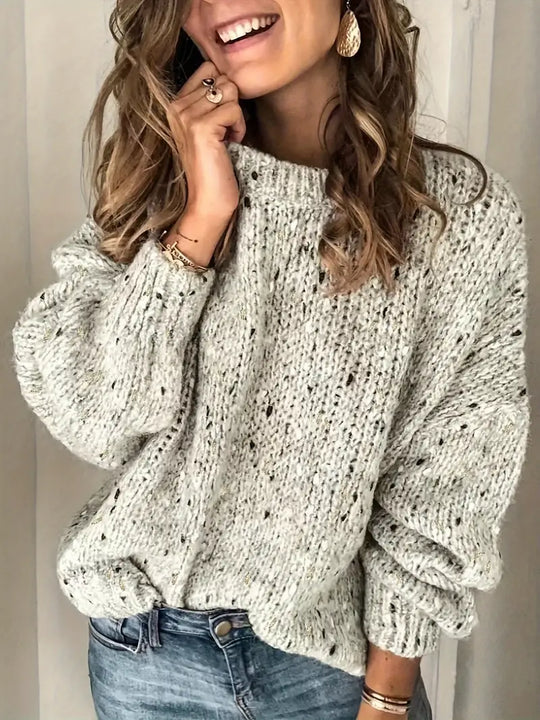 R&B | Rundhalsausschnitt Pullover mit Punktemuster