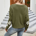 R&B | Strickjacke mit Zartem Blumenmuster Design