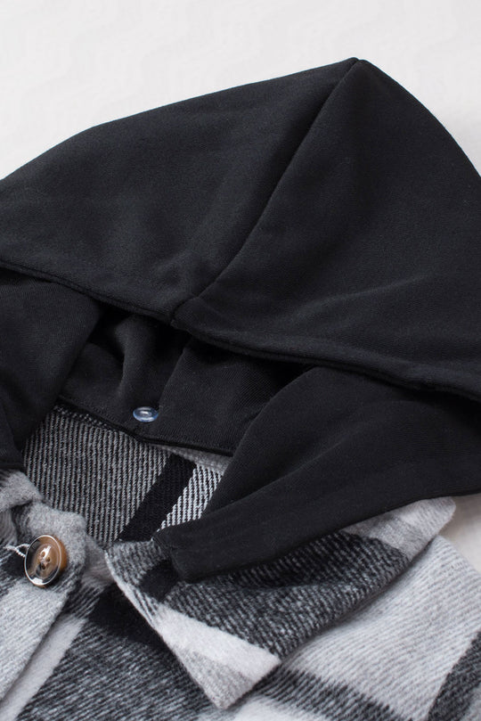 R&B | Gitter Oversized Jacke mit Kapuze Lässiger Komfort Warm und Trendy