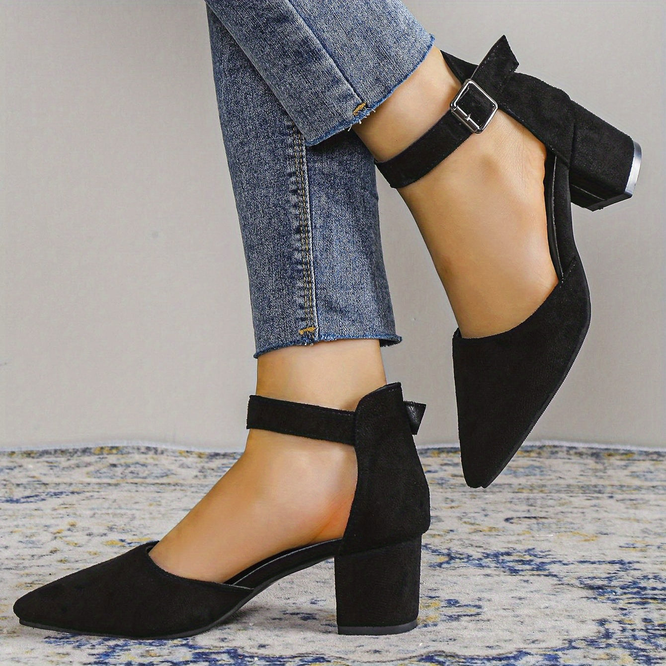 R&B | Damen Sandalen mit Blockabsatz Schnürung, mit Knöchelriemen, Elegant