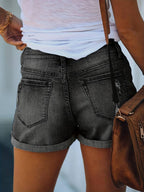 R&B | Gerippte Jeansshorts für Frühling/Sommer