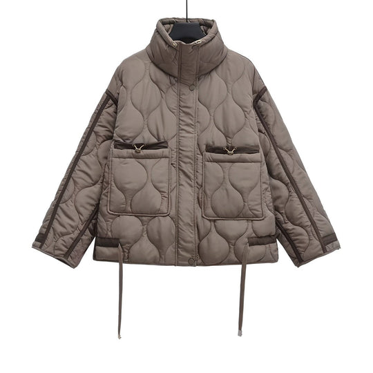 R&B | Baumwolljacke in Hüftlänge mit Stehkragen und Kordelzug