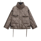 R&B | Baumwolljacke Hüftlang mit Stehkragen und Kordelzug