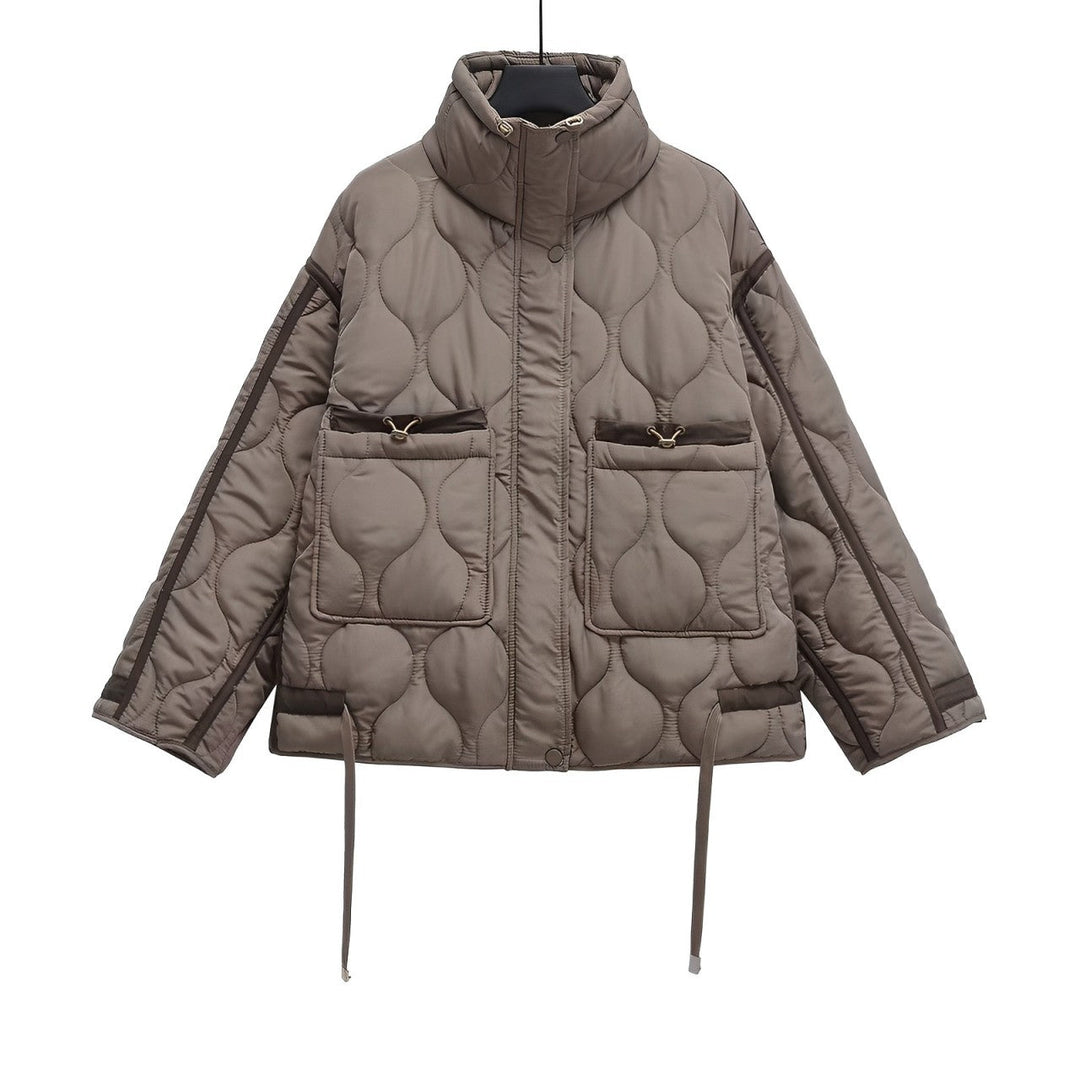 R&B | Baumwolljacke Hüftlang mit Stehkragen und Kordelzug