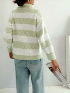 R&B | Strickpullover mit Rollkragen Acrylmischung Gestreiftes Muster