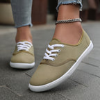 Heidi-Mode | Bequeme Niedrige Canvas Sneakers In Weiß