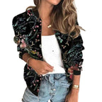 R&B | Kurzjacke mit Reißverschluss Im Lässigen Druckdesign