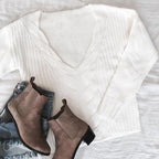 R&B | Damen Oversize Strickpullover mit Langen Ärmeln
