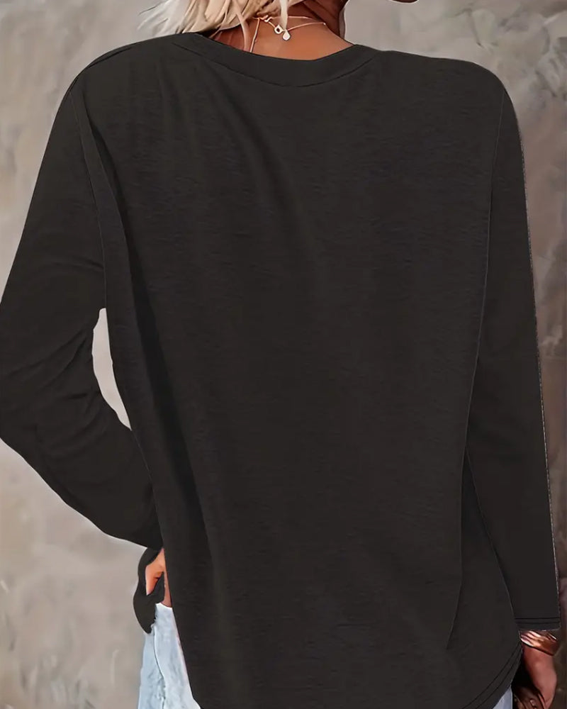 R&B | Langarmshirt mit Rundhalsausschnitt und Schneemann Print